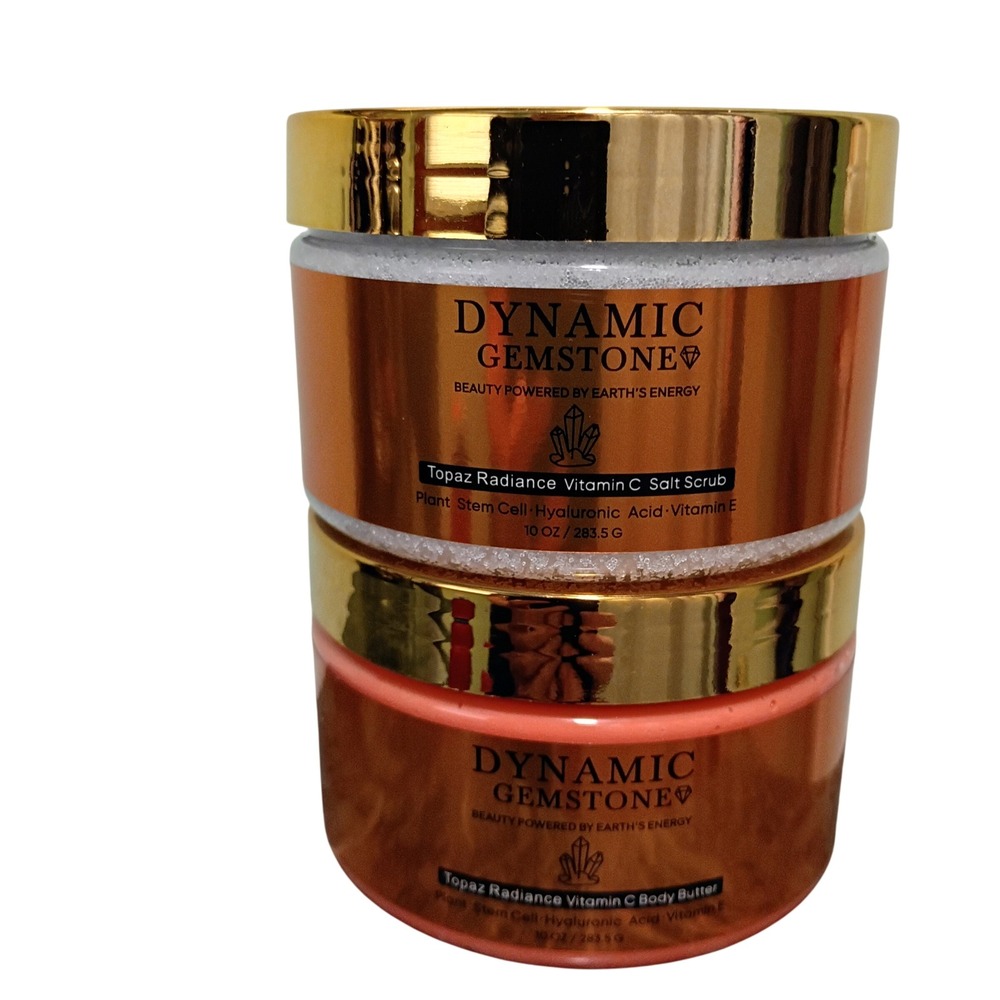 Dynamic Gemstone Topaz Radiance Vitamin C Salt Scrub & Body Butter Set 10oz Each